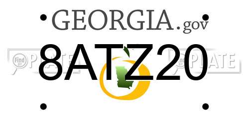 8ATZ20 Georgia License Plate