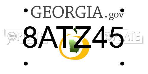 8ATZ45 Georgia License Plate