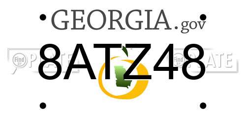 8ATZ48 Georgia License Plate