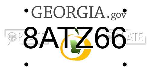 8ATZ66 Georgia License Plate