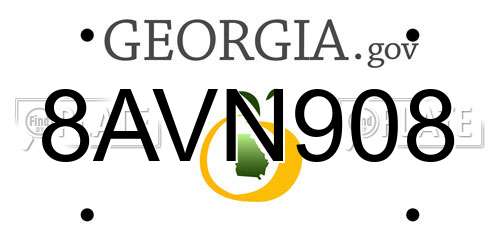 8AVN908 Georgia License Plate