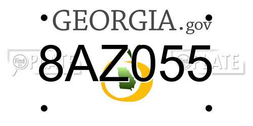 8AZ055 Georgia License Plate