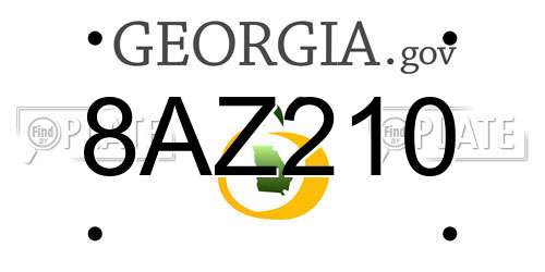 8AZ210 Georgia License Plate