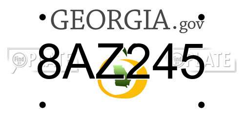 8AZ245 Georgia License Plate