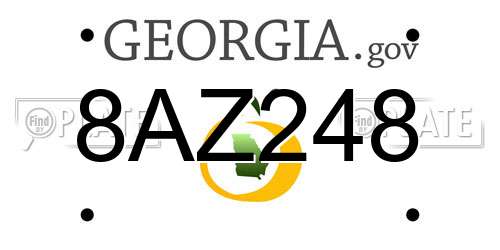 8AZ248 Georgia License Plate