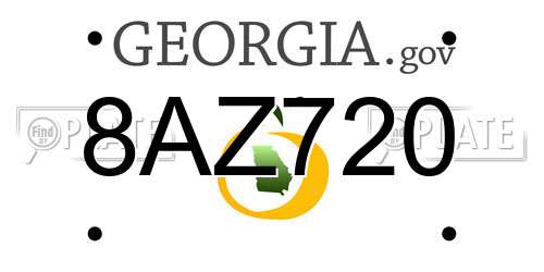 8AZ720 Georgia License Plate