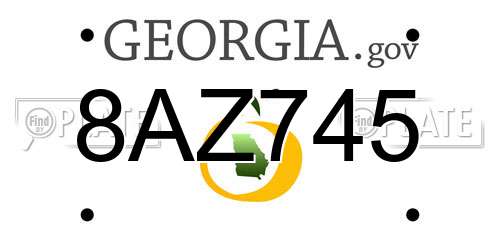 8AZ745 Georgia License Plate