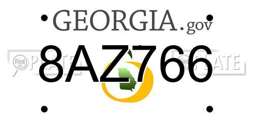 8AZ766 Georgia License Plate