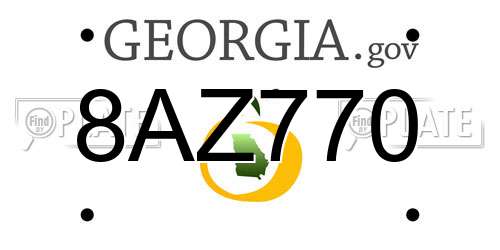 8AZ770 Georgia License Plate