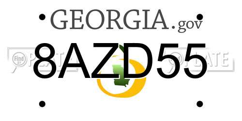8AZD55 Georgia License Plate