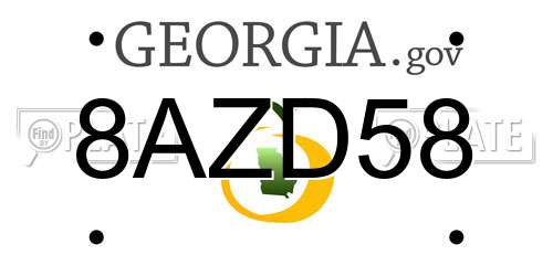 8AZD58 Georgia License Plate