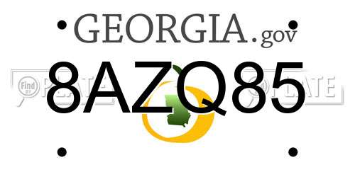 8AZQ85 Georgia License Plate
