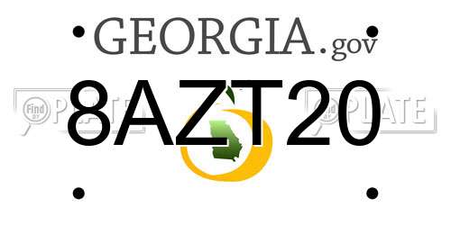 8AZT20 Georgia License Plate