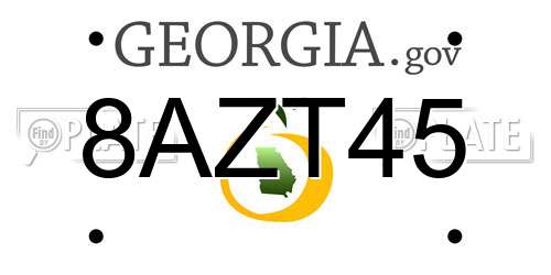 8AZT45 Georgia License Plate