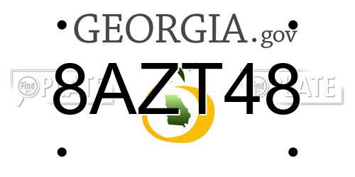 8AZT48 Georgia License Plate