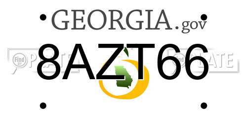 8AZT66 Georgia License Plate