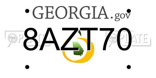 8AZT70 Georgia License Plate
