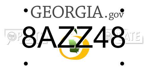 8AZZ48 Georgia License Plate