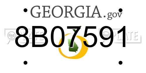 8B07591 Georgia License Plate