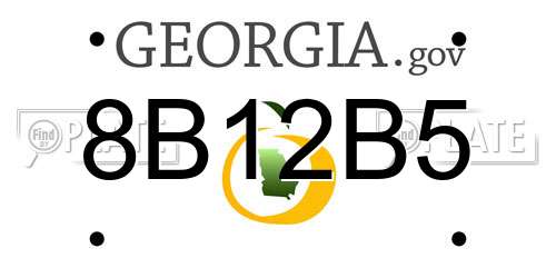 8B12B5 Georgia License Plate