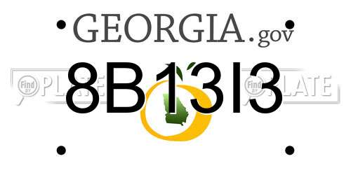 8B13I3 Georgia License Plate