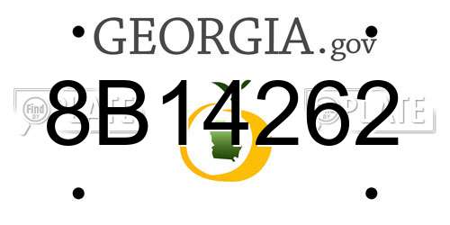 8B14262 Georgia License Plate