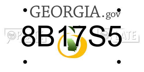 8B17S5 Georgia License Plate