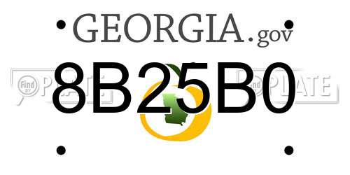 8B25B0 Georgia License Plate