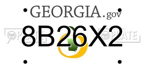 8B26X2 Georgia License Plate