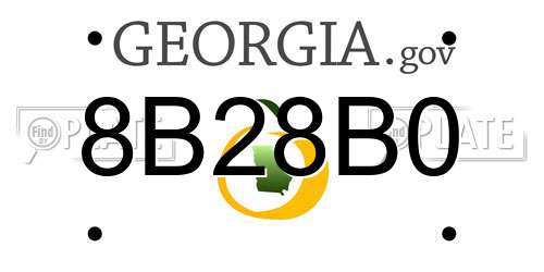 8B28B0 Georgia License Plate