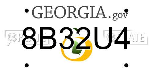 8B32U4 Georgia License Plate