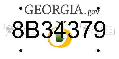 8B34379 Georgia License Plate