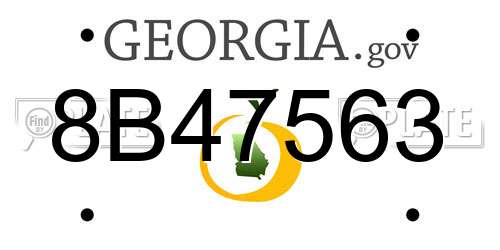 8B47563 Georgia License Plate