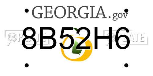 8B52H6 Georgia License Plate