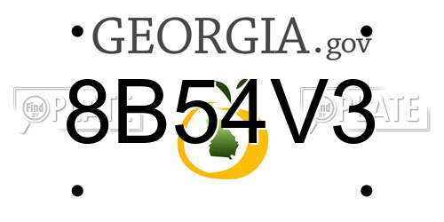 8B54V3 Georgia License Plate
