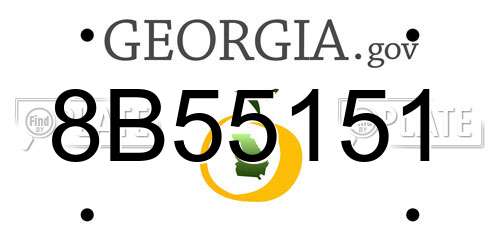 8B55151 Georgia License Plate