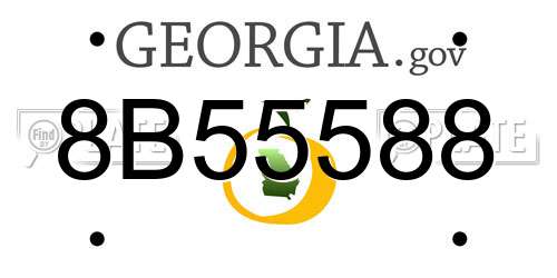 8B55588 Georgia License Plate