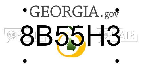 8B55H3 Georgia License Plate