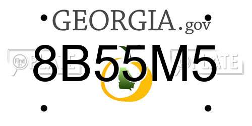 8B55M5 Georgia License Plate