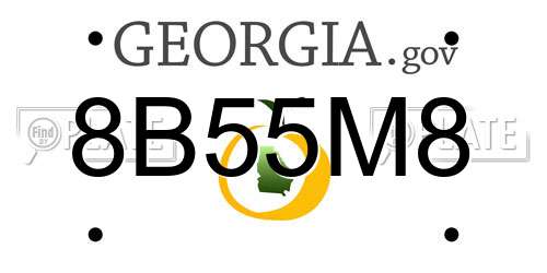 8B55M8 Georgia License Plate