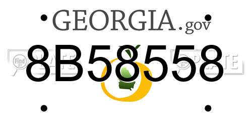 8B58558 Georgia License Plate