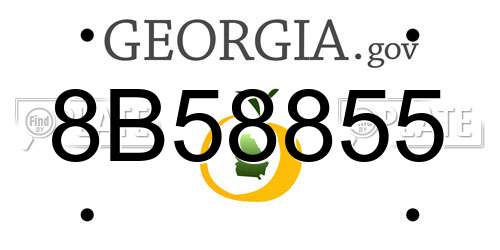 8B58855 Georgia License Plate