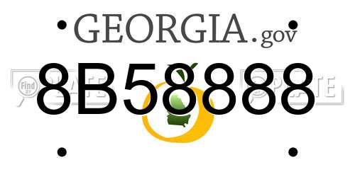 8B58888 Georgia License Plate