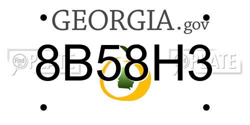 8B58H3 Georgia License Plate