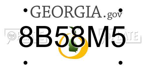 8B58M5 Georgia License Plate