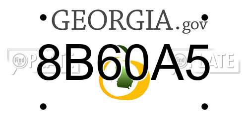 8B60A5 Georgia License Plate