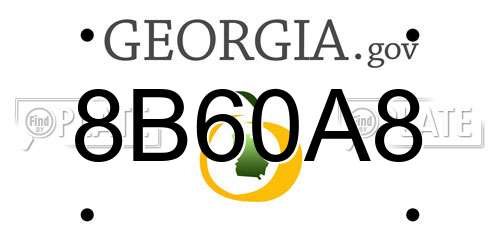 8B60A8 Georgia License Plate