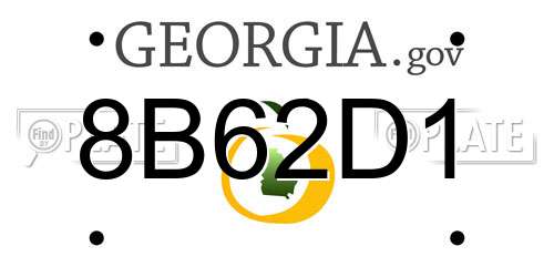 8B62D1 Georgia License Plate