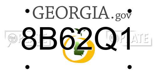 8B62Q1 Georgia License Plate