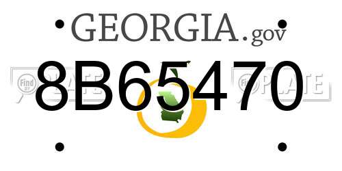 8B65470 Georgia License Plate
